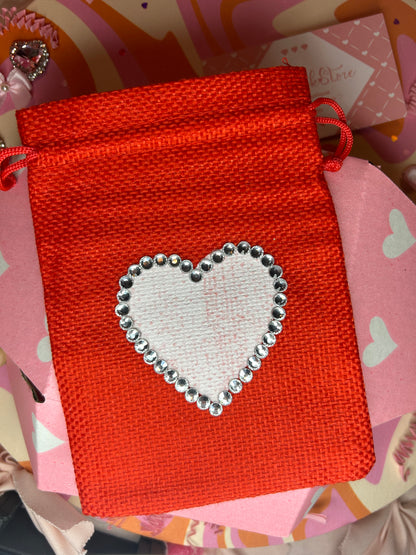 Handmade Bedazzled Mini Heart Bag