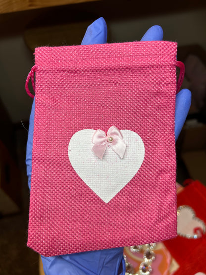 Handmade Bedazzled Mini Heart Bag