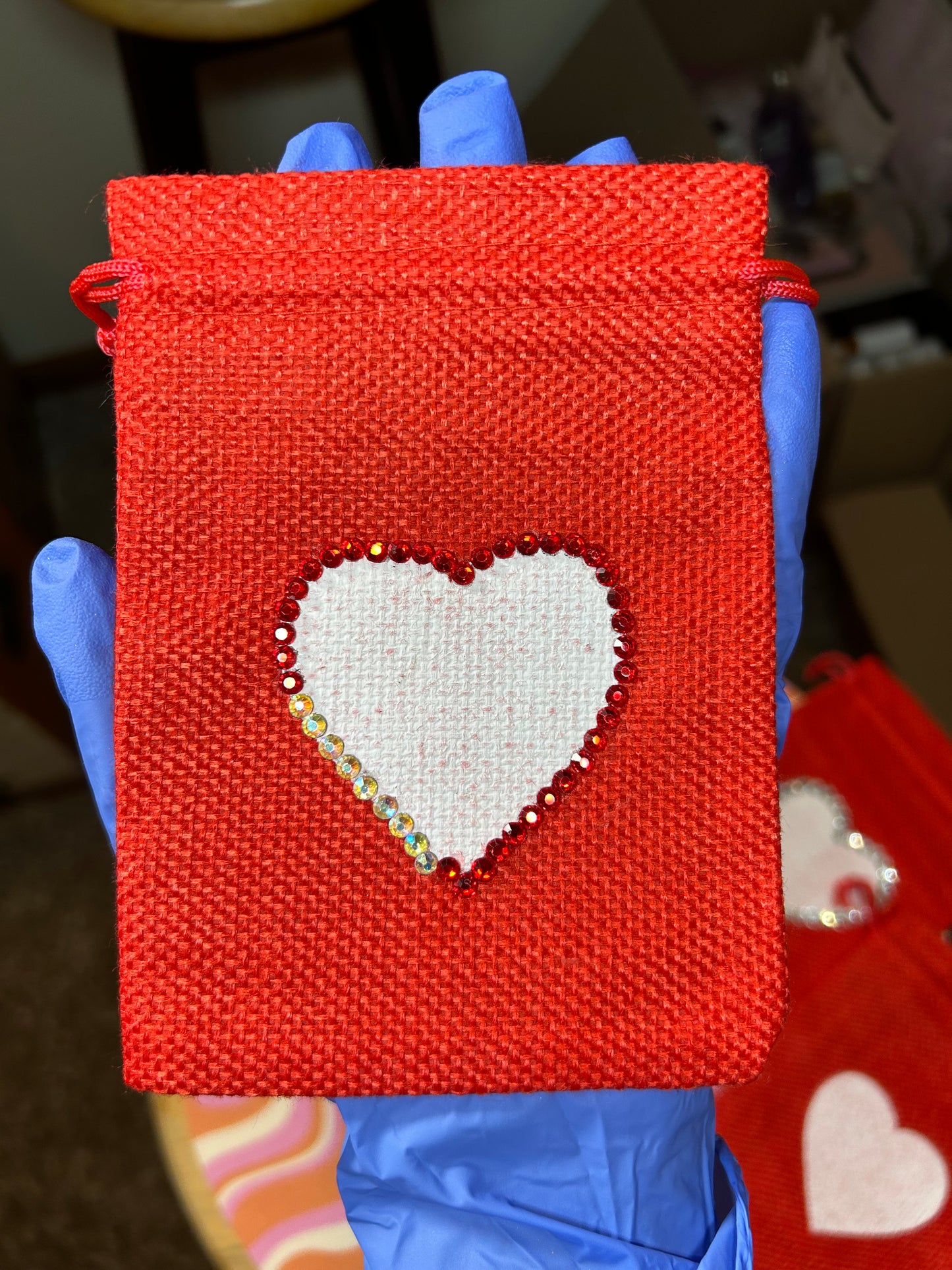 Handmade Bedazzled Mini Heart Bag