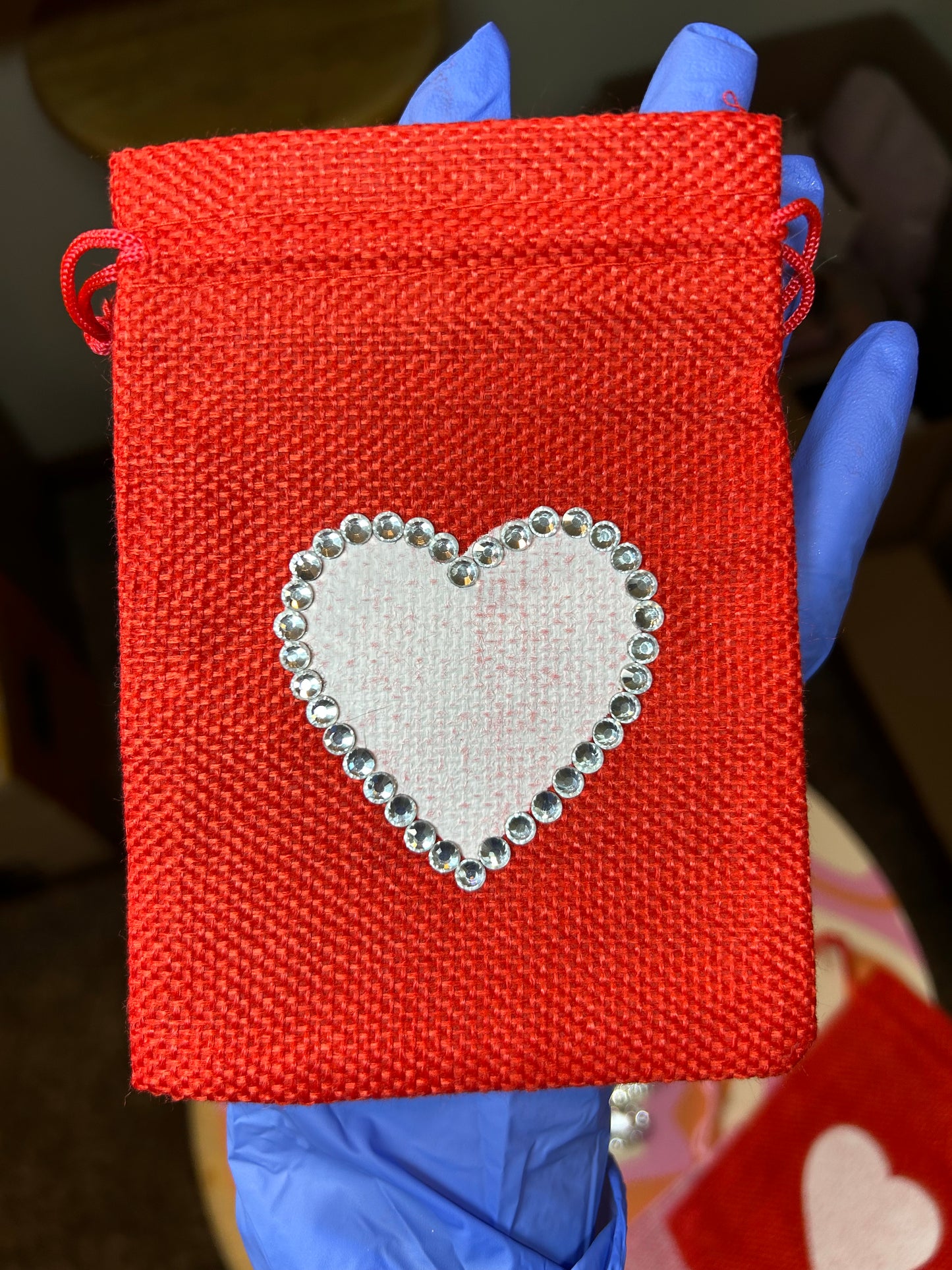 Handmade Bedazzled Mini Heart Bag