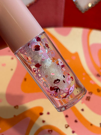 Glitter Heart Clear Lip Gloss